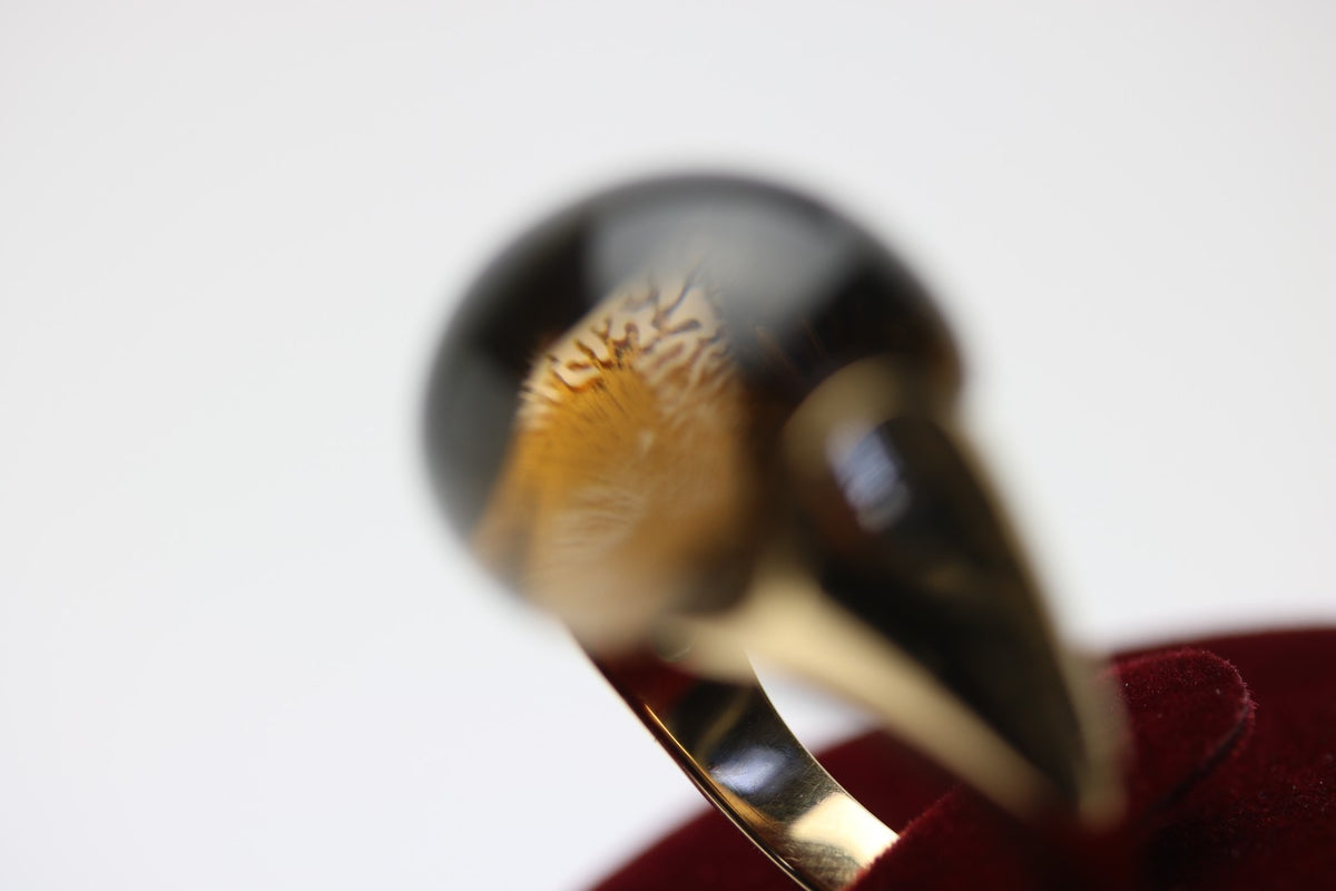 Capolavoro Rauchquarz Ring für Damen aus 750 Gelbgold – Ringgröße 56