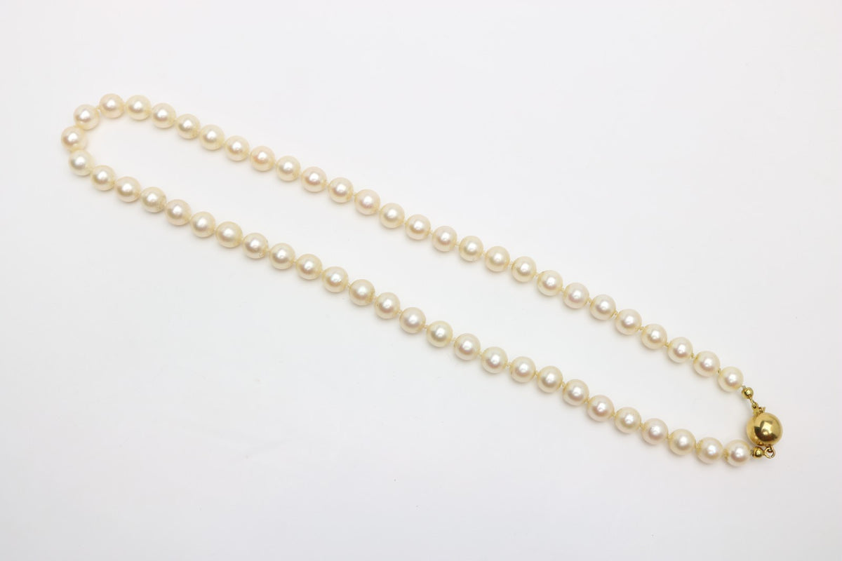 2-Teiliges SET, Perlen u. GOLD 750er - Halskette und Armband Schoettel
