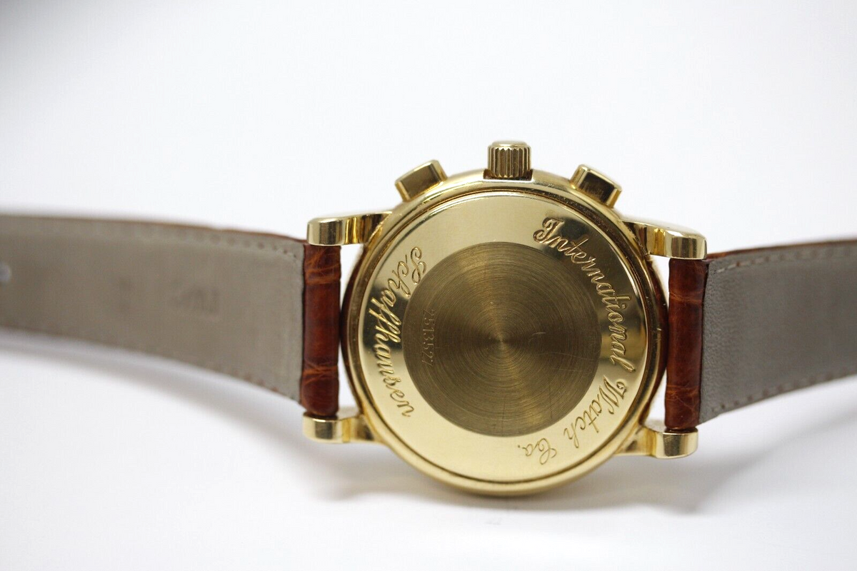 Vintage IWC Amalfi Chronograph 3703 Automatik ETA 7750 18k Gold 1990 Herrenuhr
