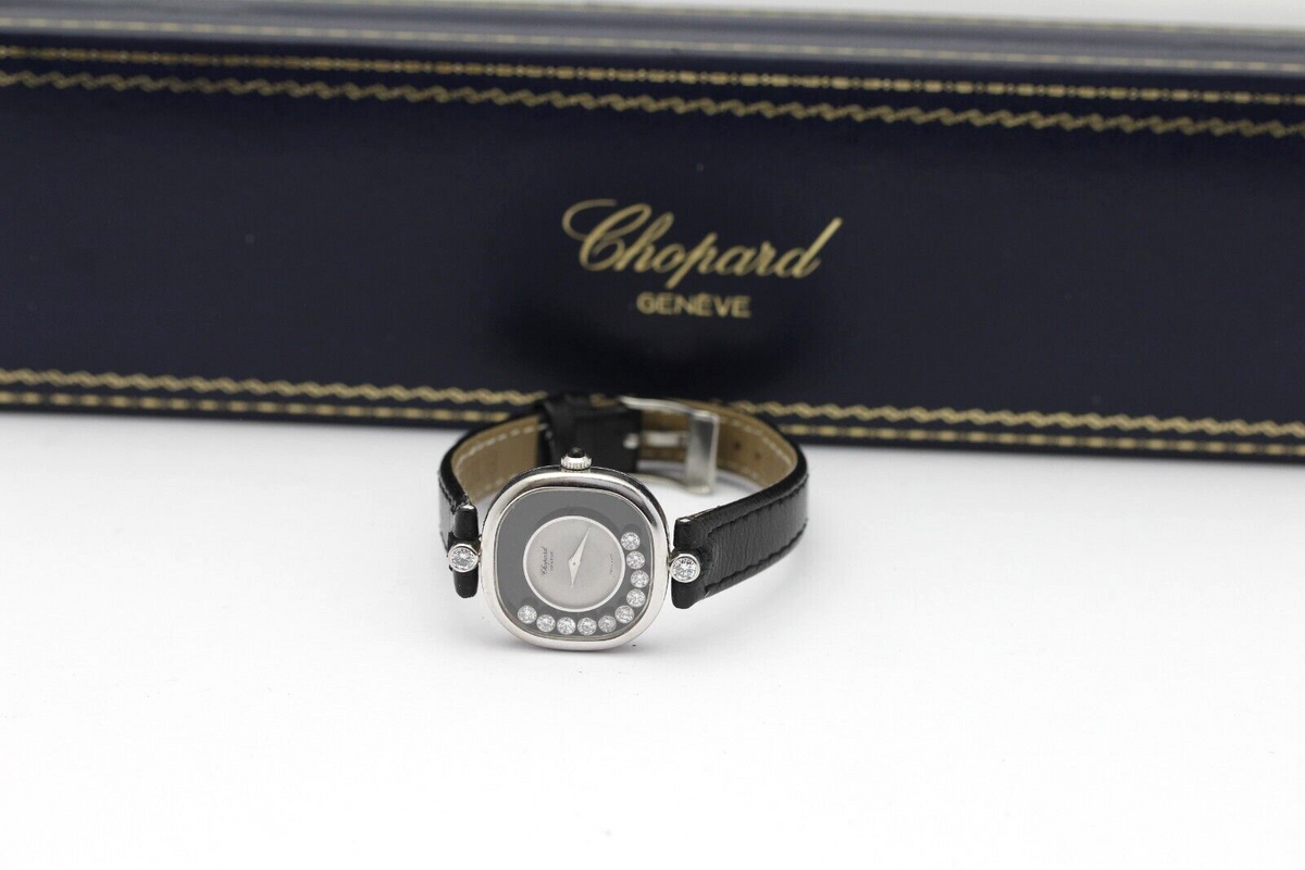 Chopard Happy Diamonds 5089 5 18k Weißgold Handaufzug 12 Brill. 0,86ct. Damenuhr