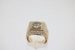 Diamant Gold Ring mit blauem Stein, aus 750 Gelbgold – Ringgröße 48