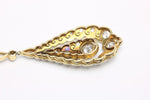 Halskette aus Gold mit Diamanten, 585 Weiß/Gelbgold, Diamant Anhänger - ca. 44cm