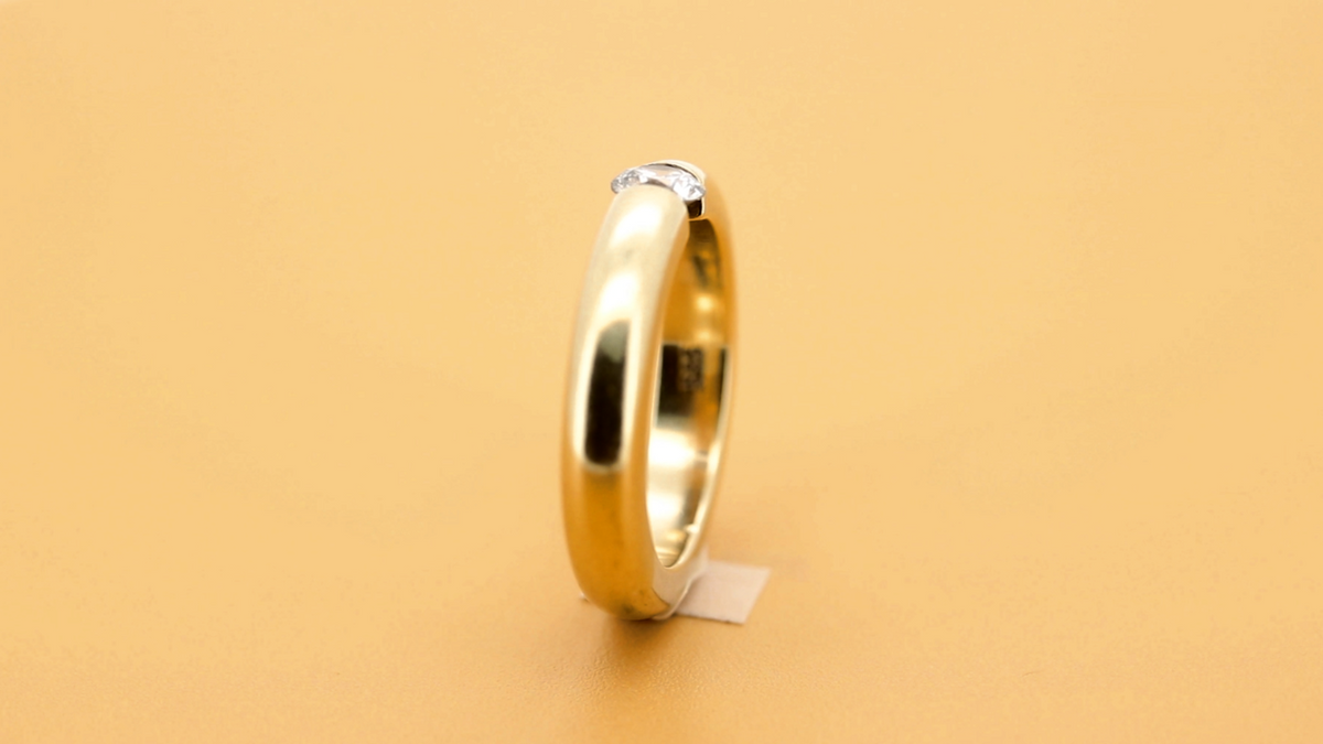 Gold Diamant Ring aus 585Gelbgold – Ringgröße 51