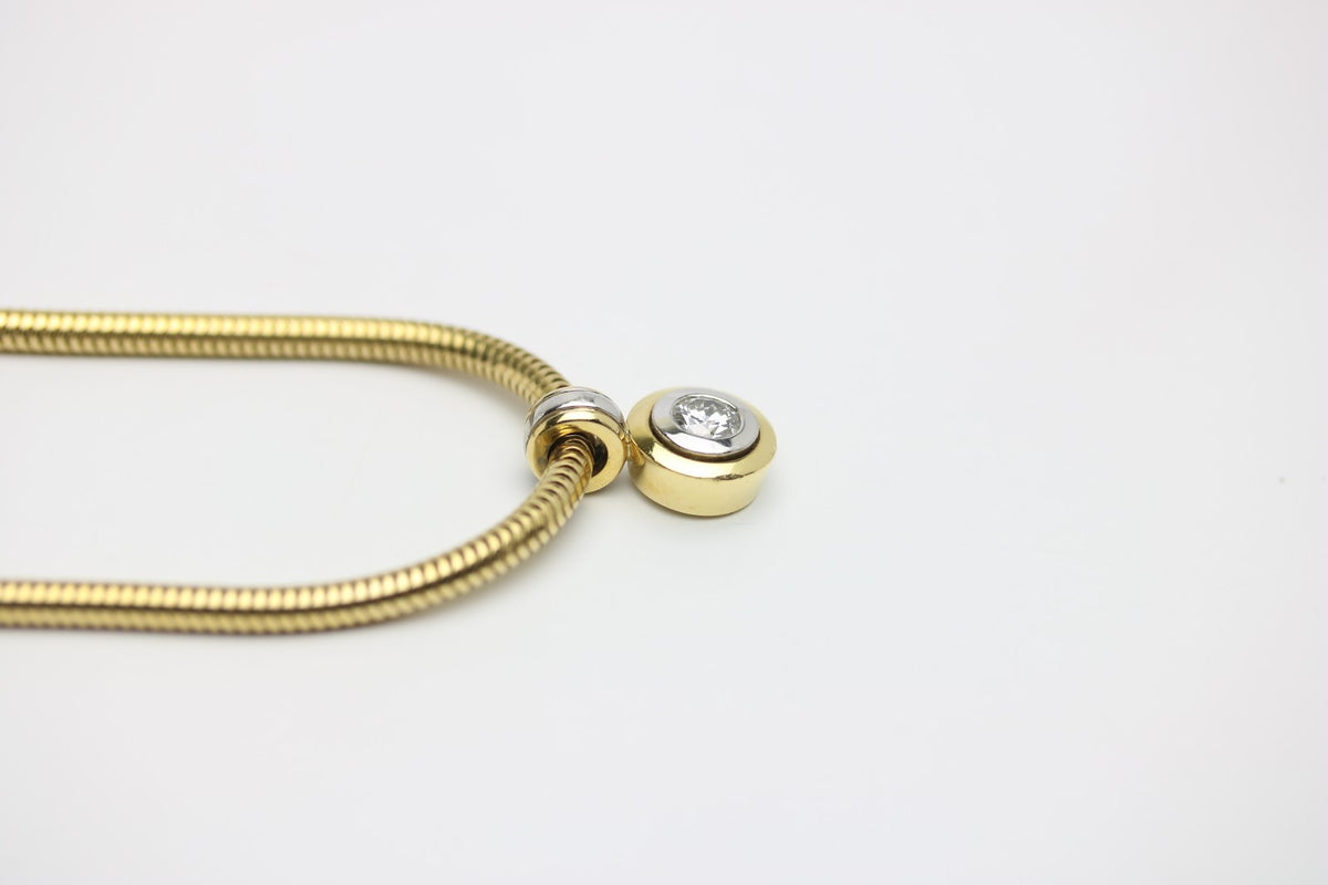 WEMPE Solitär-Brillant ca. 0,50ct - 750 Gelbgold mit Diamantanhänger - ca. 44 cm
