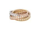 Cartier Trinity Brillant Memory-Ring 18k Gold Gr. 48 ca. 8,5g