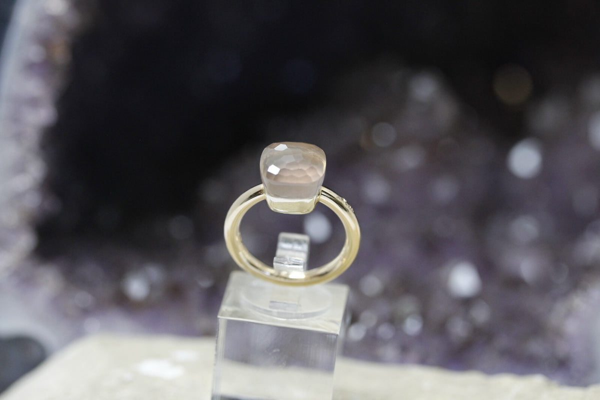 Pomellato Damen Ring 18k Gelbgold mit Rosenquarz Gr. 53 ca. 7,75g