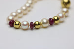 2-Teiliges SET, Perlen u. GOLD 750er - Halskette und Armband Schoettel