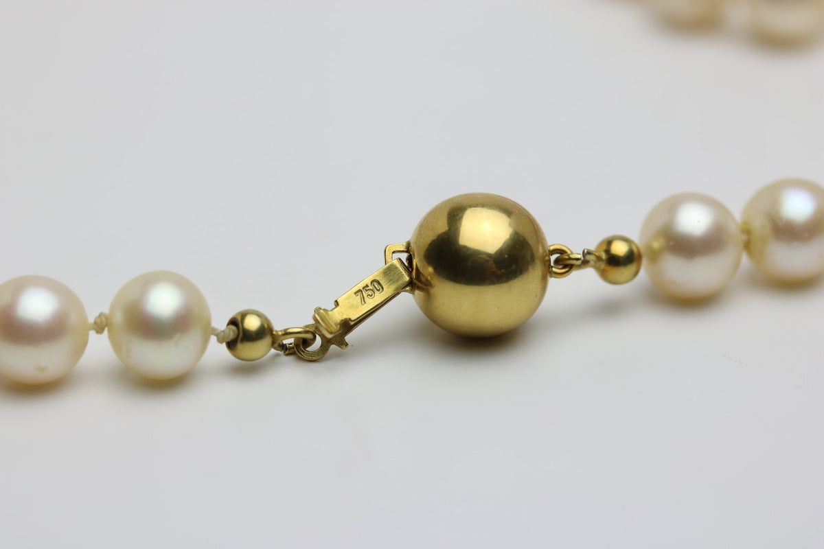 2-Teiliges SET, Perlen u. GOLD 750er - Halskette und Armband Schoettel