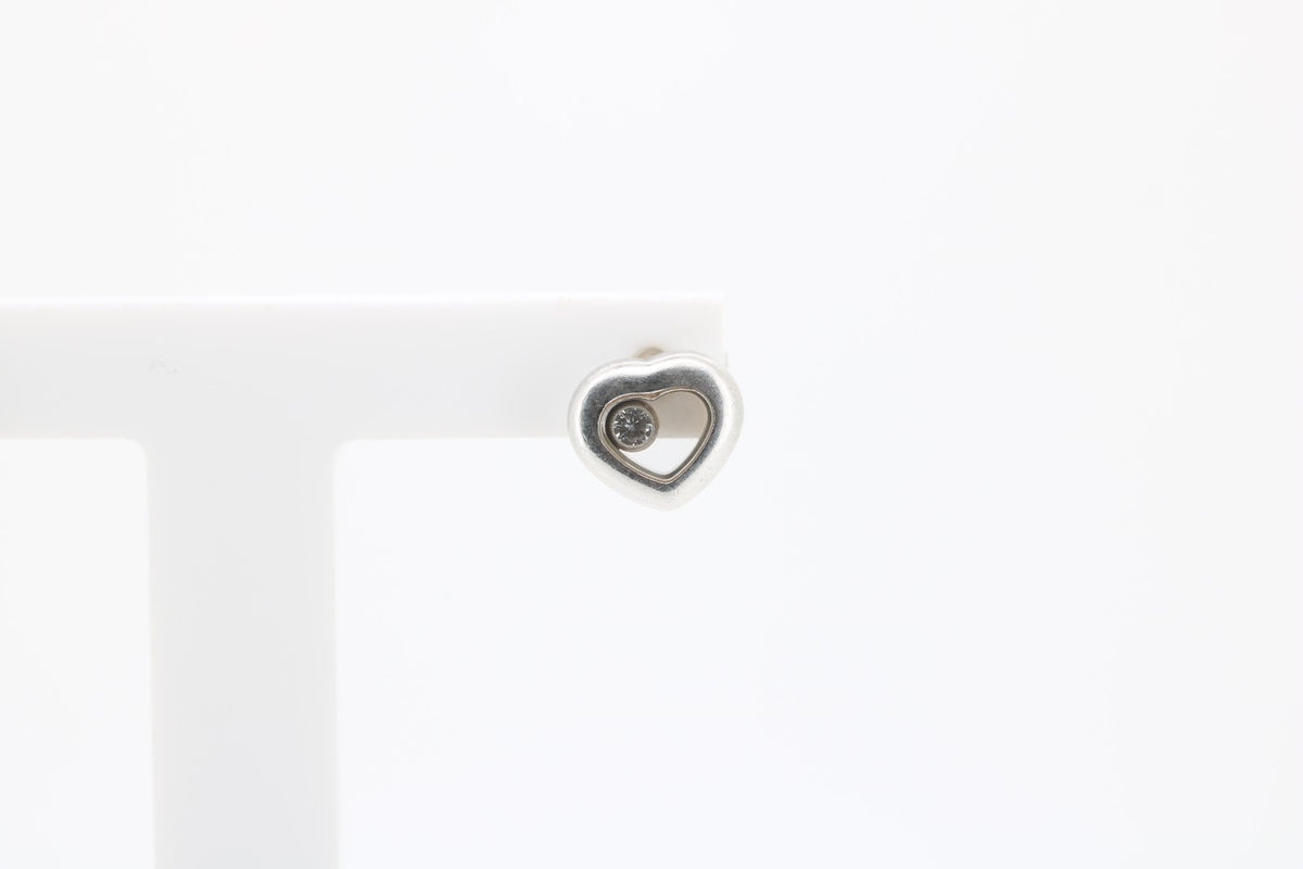 Chopard Diamant Ohrstecker mit jeweils 1 Diamant - 750 Weißgold ca. 5,2g - 9x8mm
