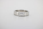 Diamant Gold Ring, Diamantbaguetteaus 585 Weißgold – Ringgröße 54