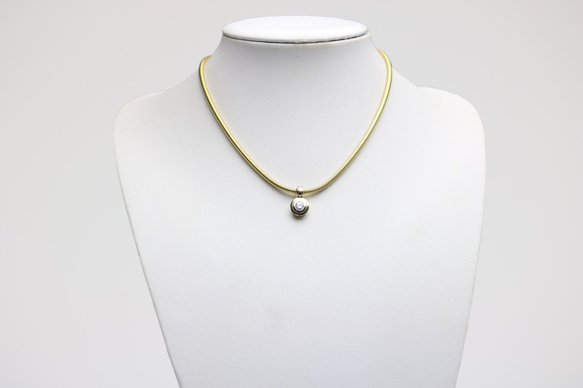 WEMPE Solitär-Brillant ca. 0,50ct - 750 Gelbgold mit Diamantanhänger - ca. 44 cm